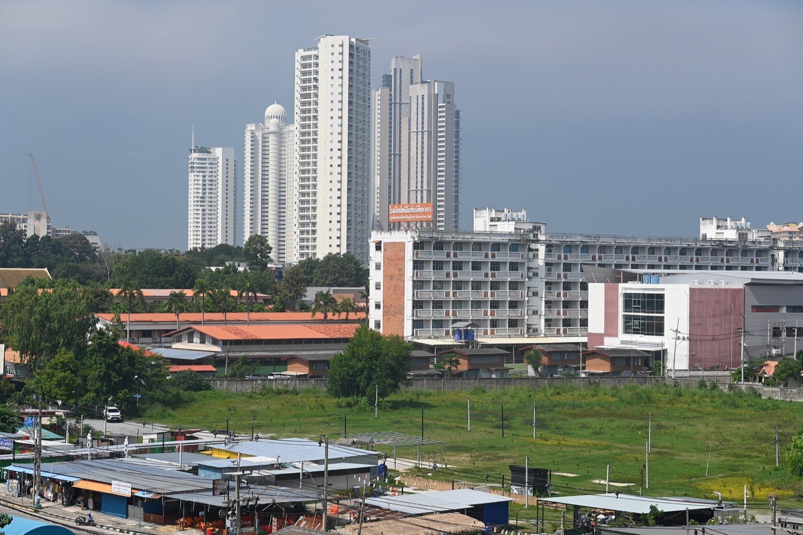 Residential towers rising over the city